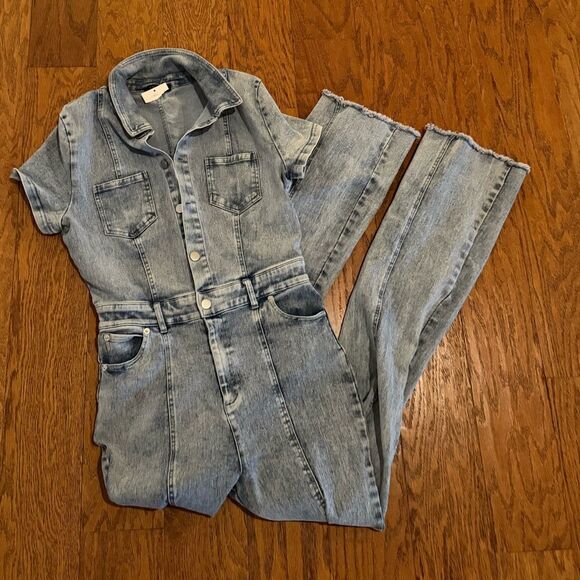 Women's Light Blue Denim jumpsuit - Picture 6 of 7